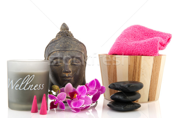 Wellness obiecte Buddha prosoape orhidee flori Imagine de stoc © ivonnewierink