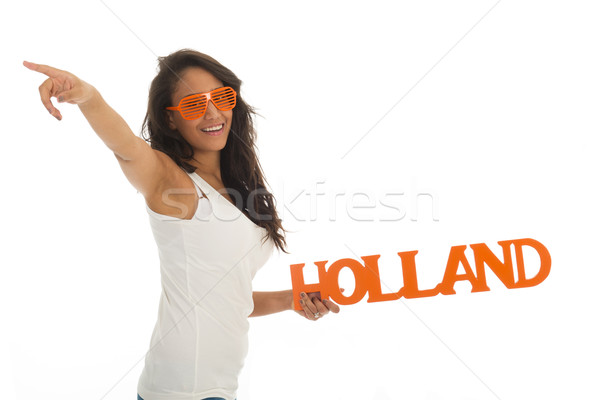 Holandês mulher negra holandês equipe isolado Foto stock © ivonnewierink