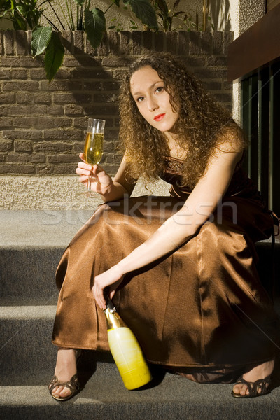 Sozialen trinken Party Mädchen abgesondert Frau Stock foto © ivonnewierink