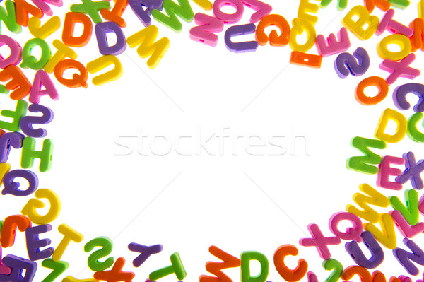 Terug naar school veel brieven kleuren frame Stockfoto © ivonnewierink