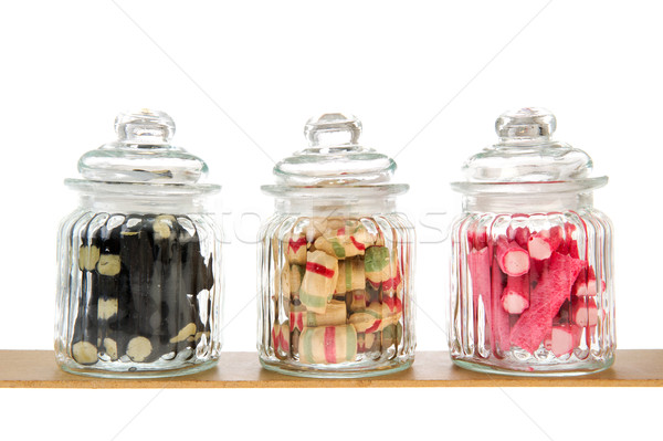 Candy trzy szkła odizolowany biały studio Zdjęcia stock © ivonnewierink
