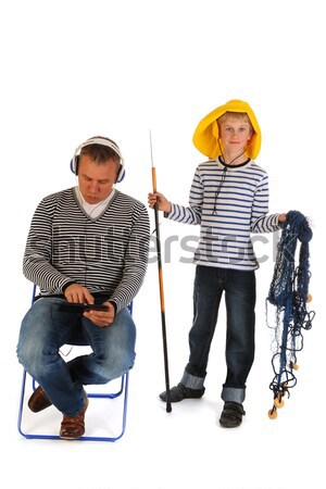 Sturdy father and son Stock photo © ivonnewierink