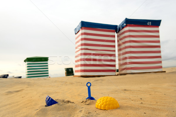 Beach chair and toys at the sea Stock photo © ivonnewierink