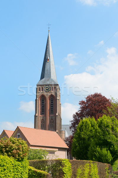 Nederlands kerk plaats gebouw architectuur toren Stockfoto © ivonnewierink