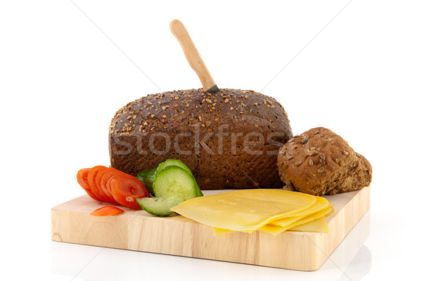 Healthy brown bread with cheese Stock photo © ivonnewierink