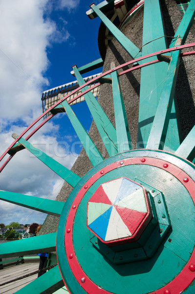 подробность голландский Windmill небе облака зеленый Сток-фото © ivonnewierink