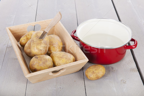 Peeling potatoes Stock photo © ivonnewierink