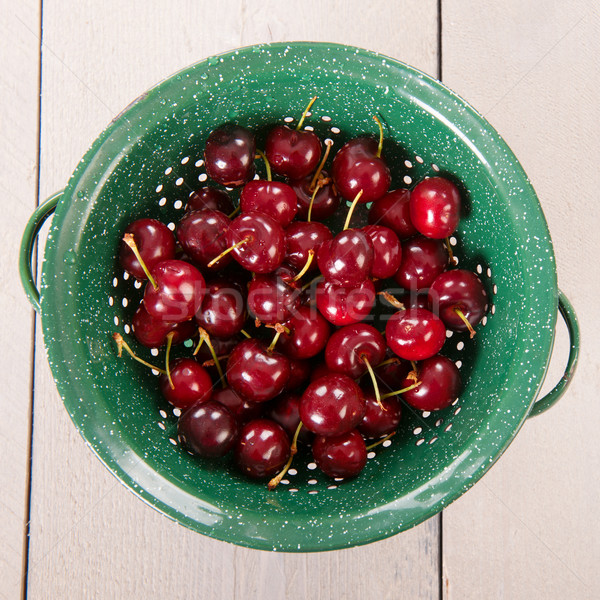 Fresh cherries in colander Stock photo © ivonnewierink