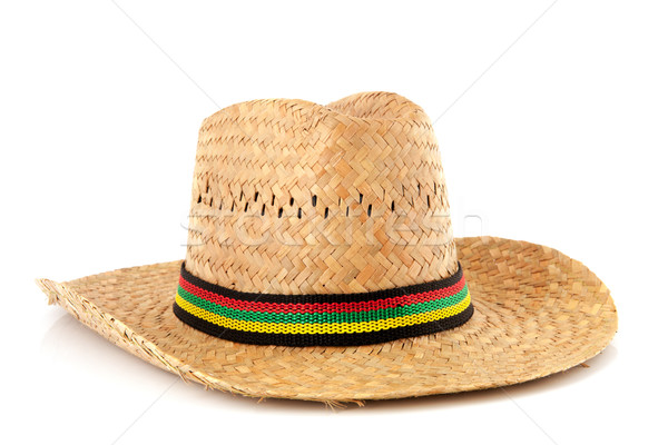 Straw hat with colorful ribbon Stock photo © ivonnewierink