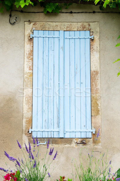 French window with blue shutters Stock photo © ivonnewierink