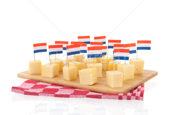 Holenderski ser flagi odizolowany biały Zdjęcia stock © ivonnewierink