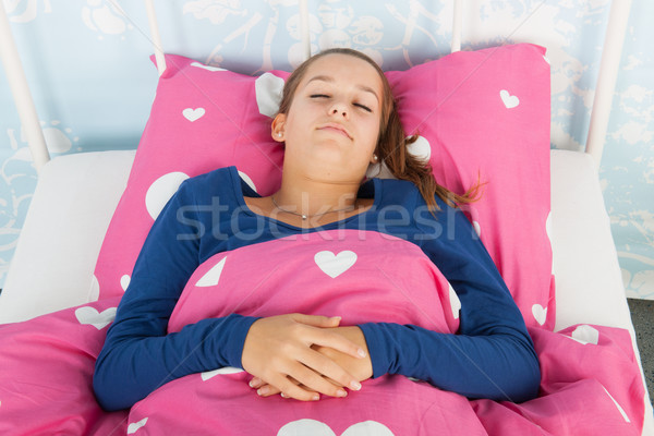 Sleeping teen girl Stock photo © ivonnewierink