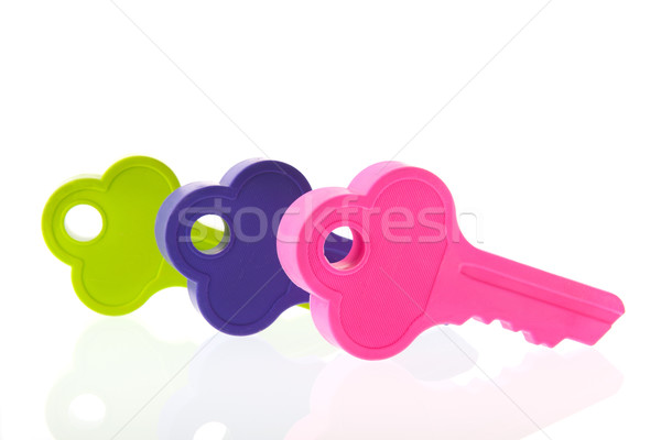 Colorful keys isolated on white Stock photo © ivonnewierink