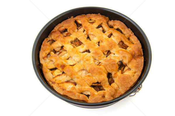 Sült almás pite sütés űrlap izolált fehér Stock fotó © ivonnewierink