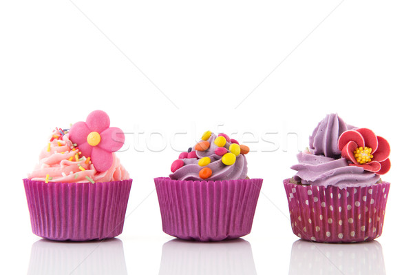 Purple and pink cupcakes Stock photo © ivonnewierink