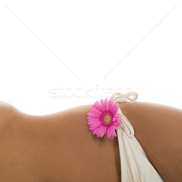 Detay kadın bikini çiçek plaj yalıtılmış Stok fotoğraf © ivonnewierink