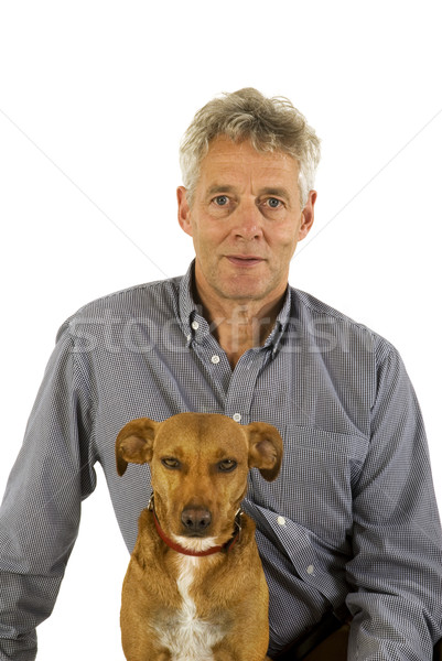 senior man with his dog Stock photo © ivonnewierink