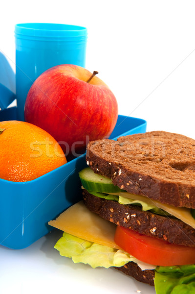 Saludable almuerzo todo comida pan queso Foto stock © ivonnewierink