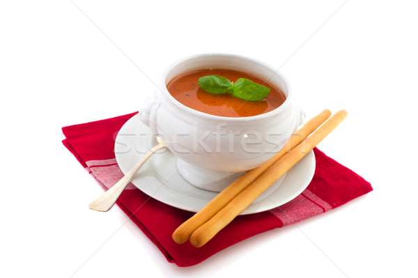 Soupe à la tomate blanche bol soupe fond [[stock_photo]] © ivonnewierink