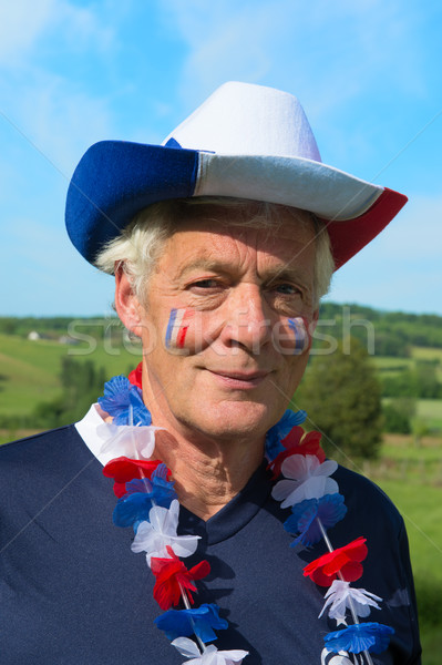 French Soccer fan with hat  Stock photo © ivonnewierink