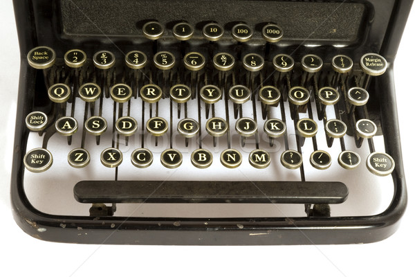 Foto d'archivio: Vecchio · stile · tastiera · nero · vintage · macchina · da · scrivere · strumento