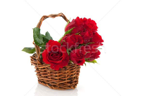 basket red roses Stock photo © ivonnewierink