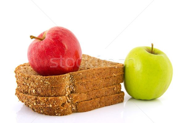 Brot Obst Scheiben frischen Äpfel Ernährung Stock foto © ivonnewierink