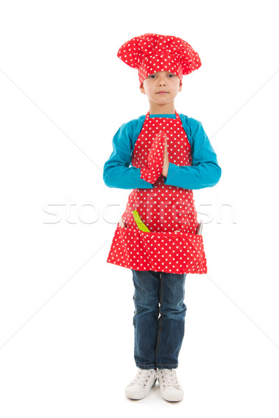 Estúdio retrato menino pequeno cozinhar criança Foto stock © ivonnewierink