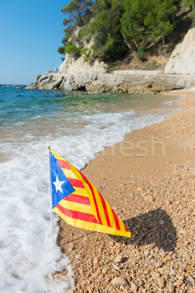 Catalan flag at beach Stock photo © ivonnewierink