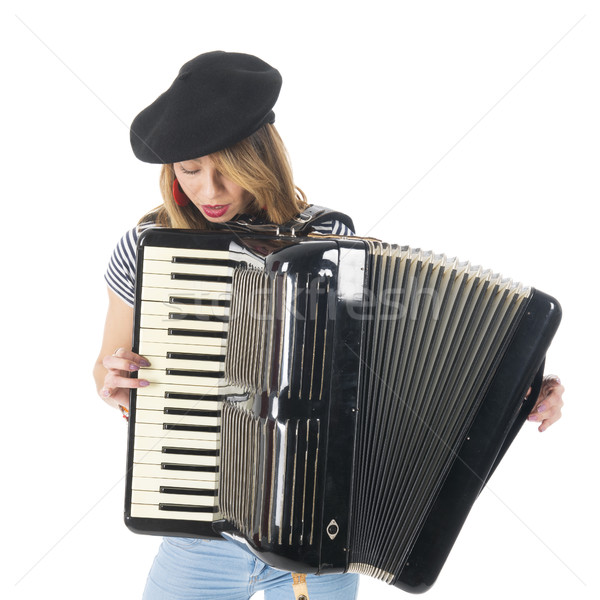 French girl with accordion Stock photo © ivonnewierink