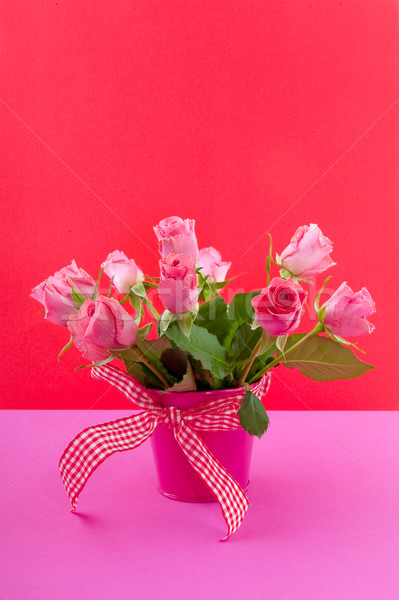 [[stock_photo]]: Coloré · roses · rose · ruban · rouge · fleurs