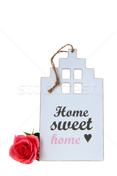 家，甜蜜的家 白 微型 房子 玫瑰 工作室 商業照片 © ivonnewierink