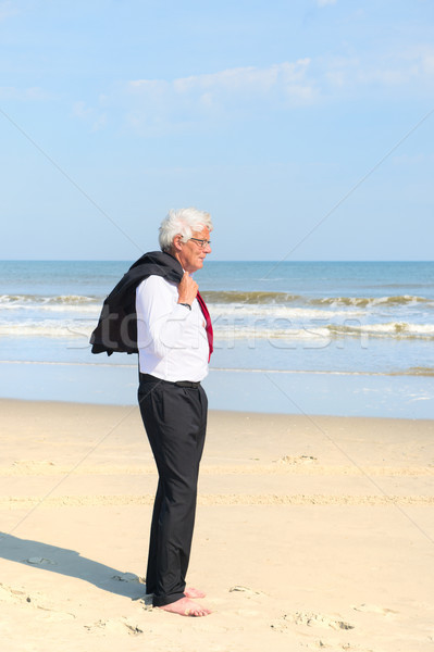 Business man at the beach Stock photo © ivonnewierink