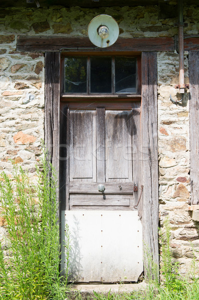 Ajtó ház bejárati ajtó francia fa lámpa Stock fotó © ivonnewierink