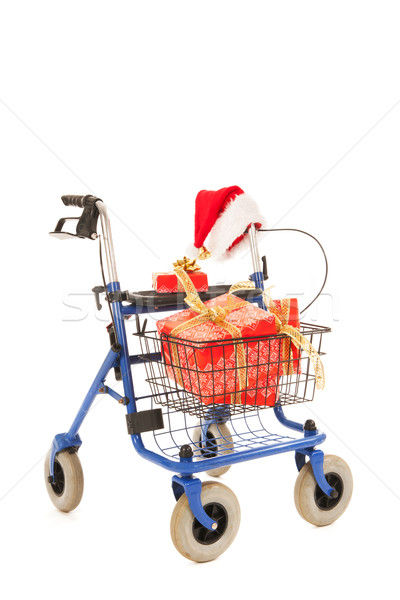 Blue walker with Christmas gifts Stock photo © ivonnewierink
