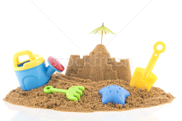 おもちゃ ビーチ プラスチック 建物 砂の城 オレンジ ストックフォト © ivonnewierink