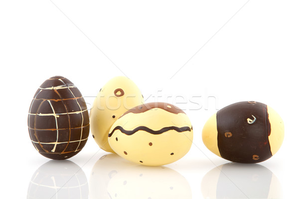 Stockfoto: Chocolade · paaseieren · geïsoleerd · witte · Pasen