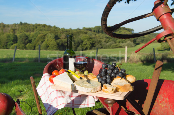 French cheese wine and bread Stock photo © ivonnewierink