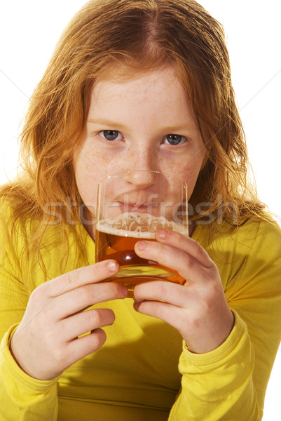 Enfant potable alcool négligé fille bouteille [[stock_photo]] © ivonnewierink