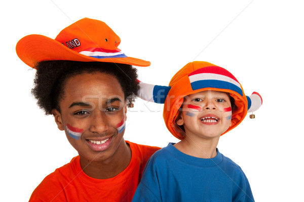 Young Dutch soccer supporters Stock photo © ivonnewierink