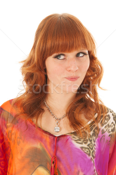 Portrait méchant rouge fille belle coloré Photo stock © ivonnewierink