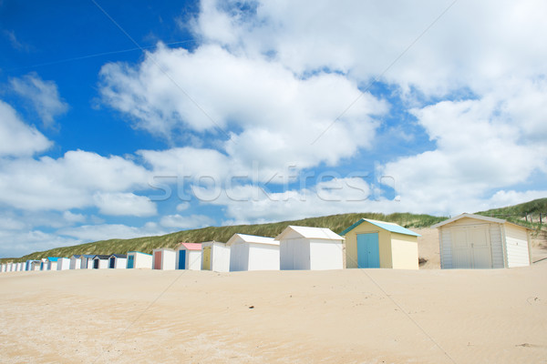 Blue beach huts at Texel Stock photo © ivonnewierink