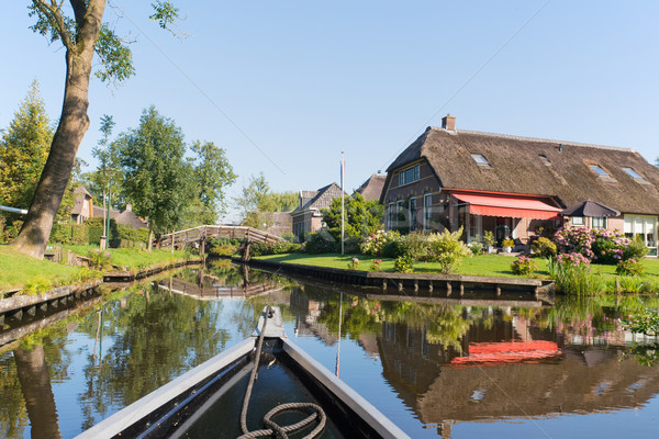 With boat in Dutch village Stock photo © ivonnewierink