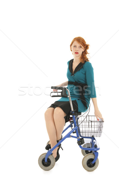 Stock photo: Young woman with walker