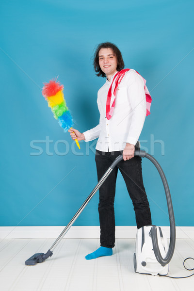 Man with cleaning equipment Stock photo © ivonnewierink