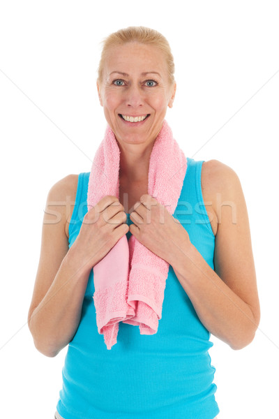 Portrat mature woman at fitness Stock photo © ivonnewierink