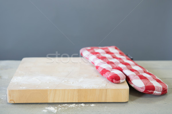 wooden board with flour Stock photo © ivonnewierink