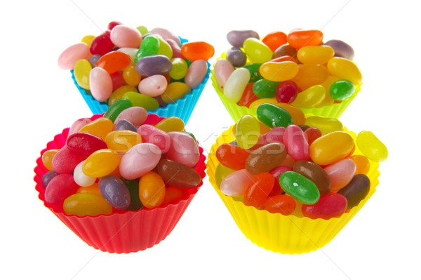 Jelly beans coloré plein isolé blanche [[stock_photo]] © ivonnewierink