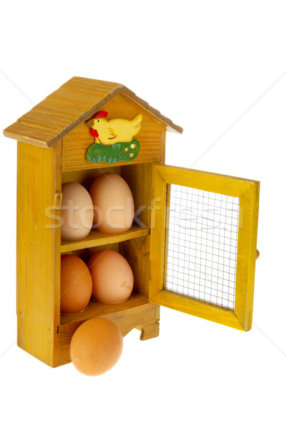 Wooden rack for eggs Stock photo © ivonnewierink