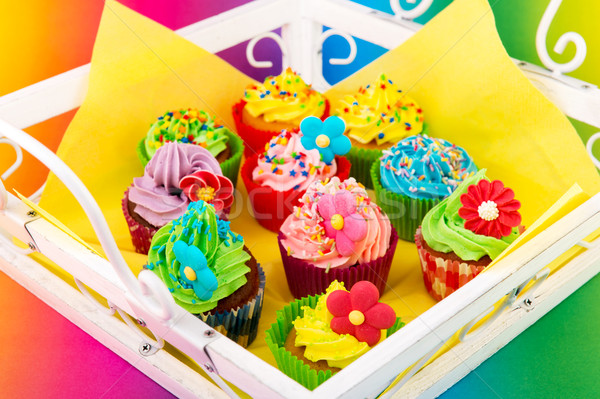 Birthday cupcakes Stock photo © ivonnewierink